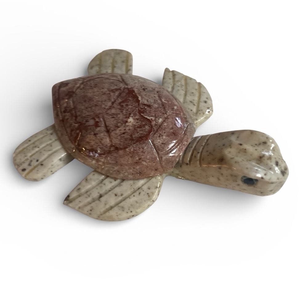 Carved soapstone turtle figurine